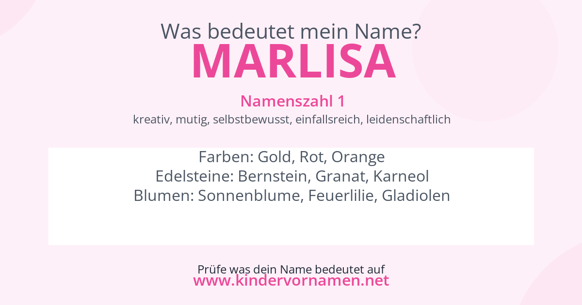 Was bedeutet der Name Marlisa?