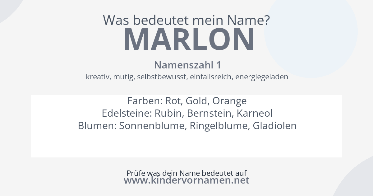 Was bedeutet der Name Marlon?