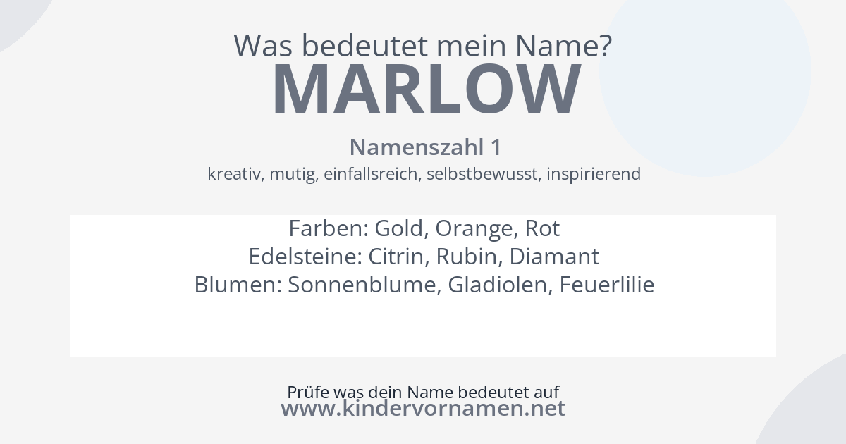 Was bedeutet der Name Marlow?