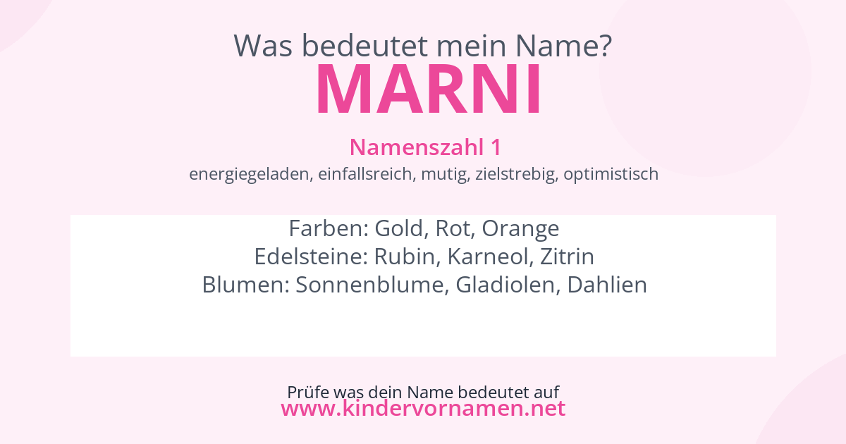 Was bedeutet der Name Marni?