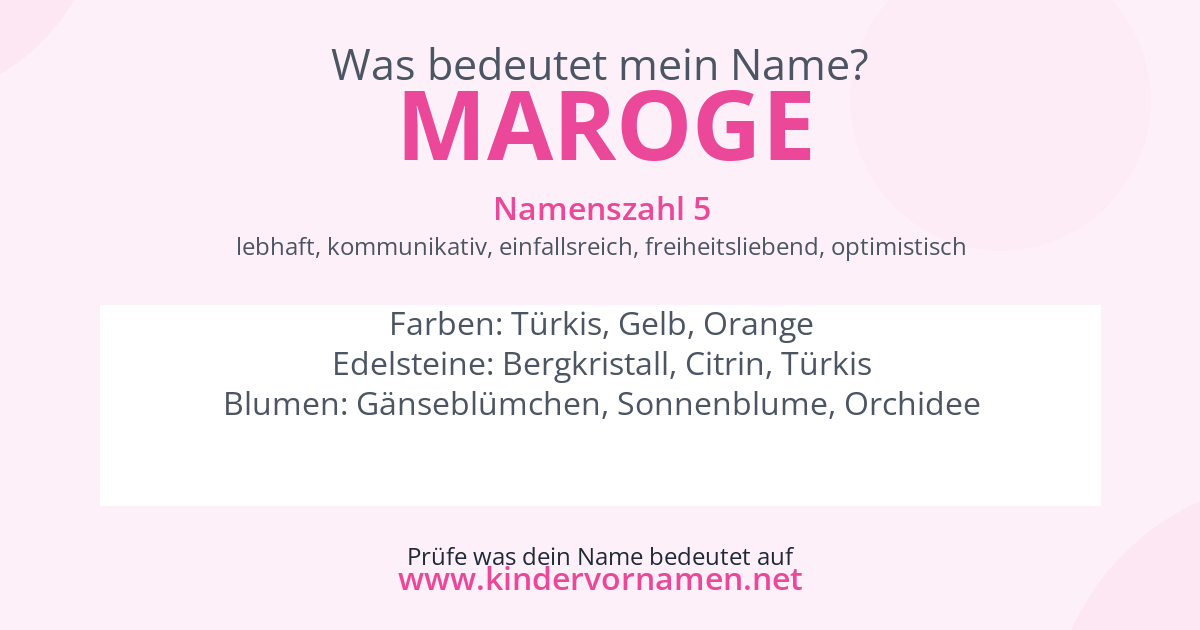 Was bedeutet der Name Maroge?