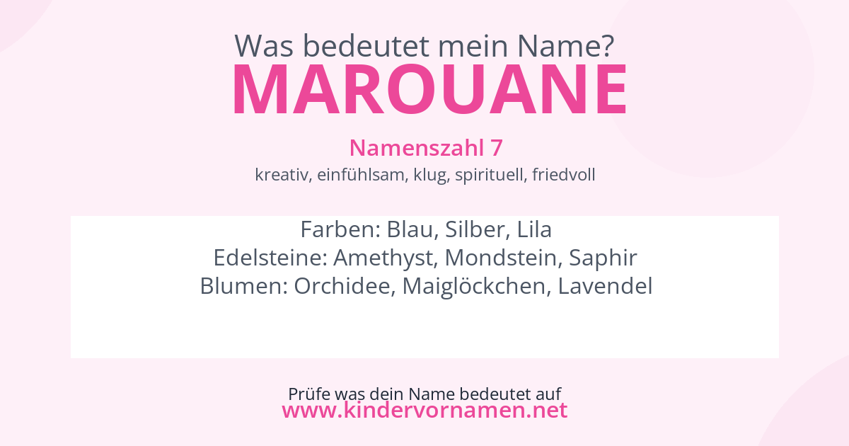 Was bedeutet der Name Marouane?