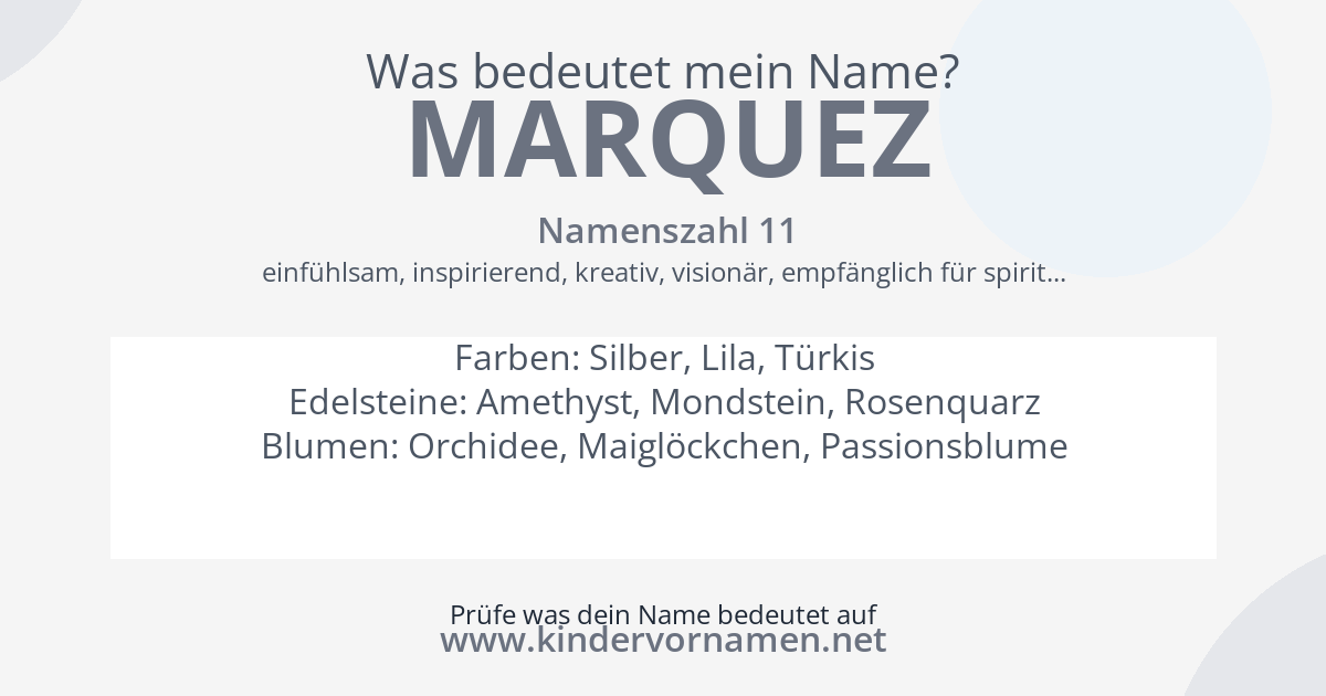 Was bedeutet der Name Marquez?