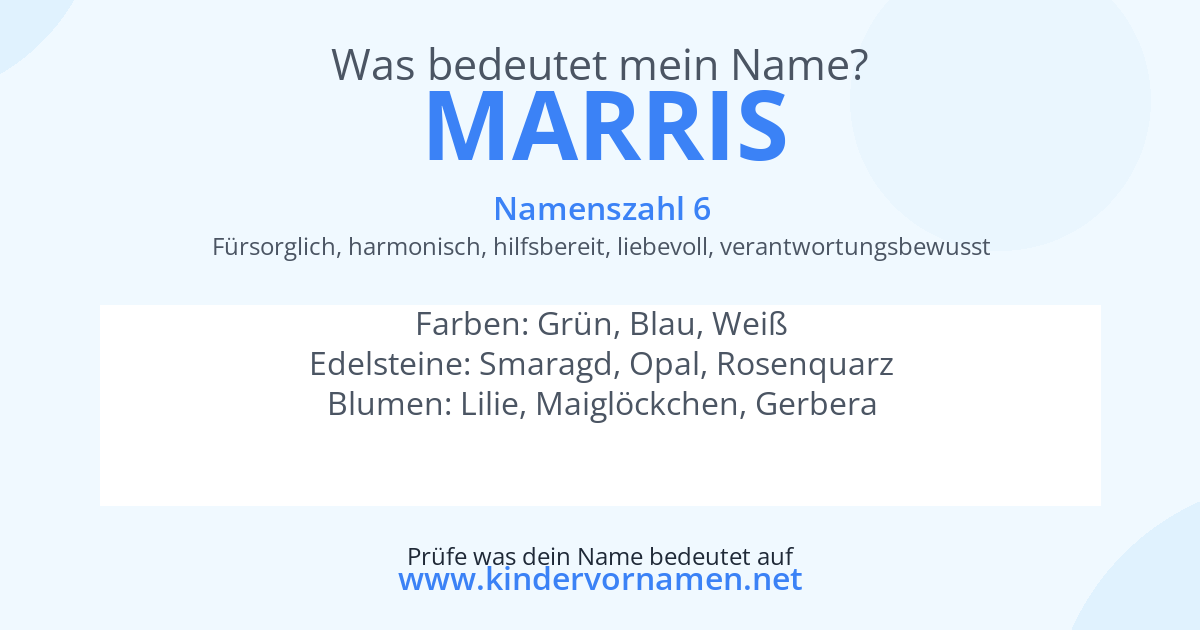 Was bedeutet der Name Marris?