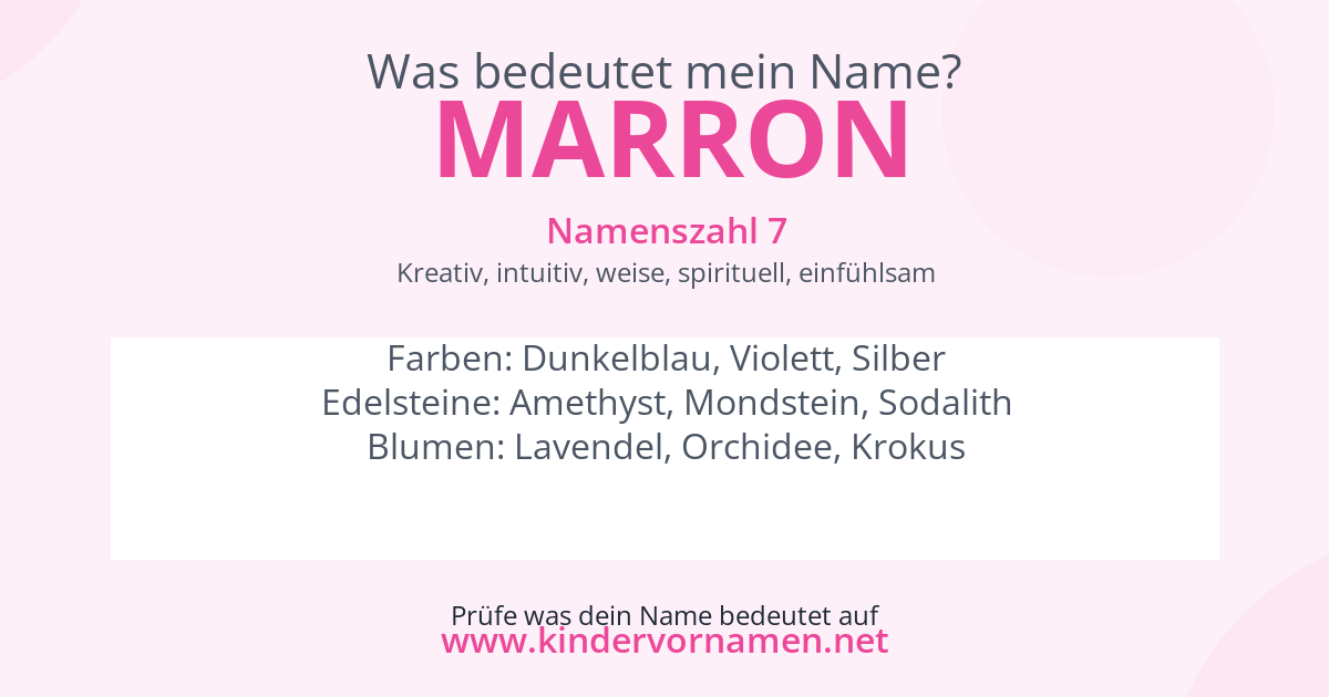 Was bedeutet der Name Marron?