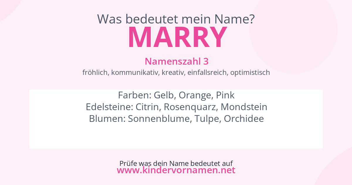 Was bedeutet der Name Marry?