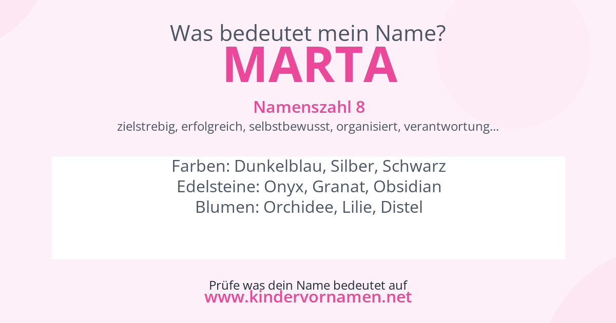 Was bedeutet der Name Marta?