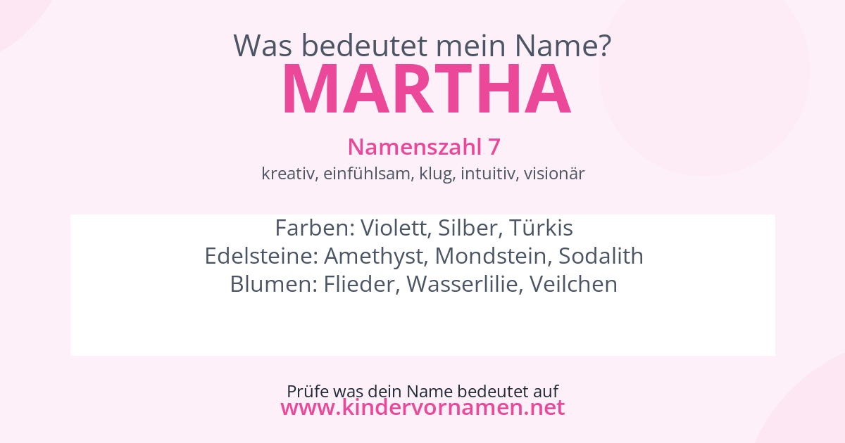 Was bedeutet der Name Martha?