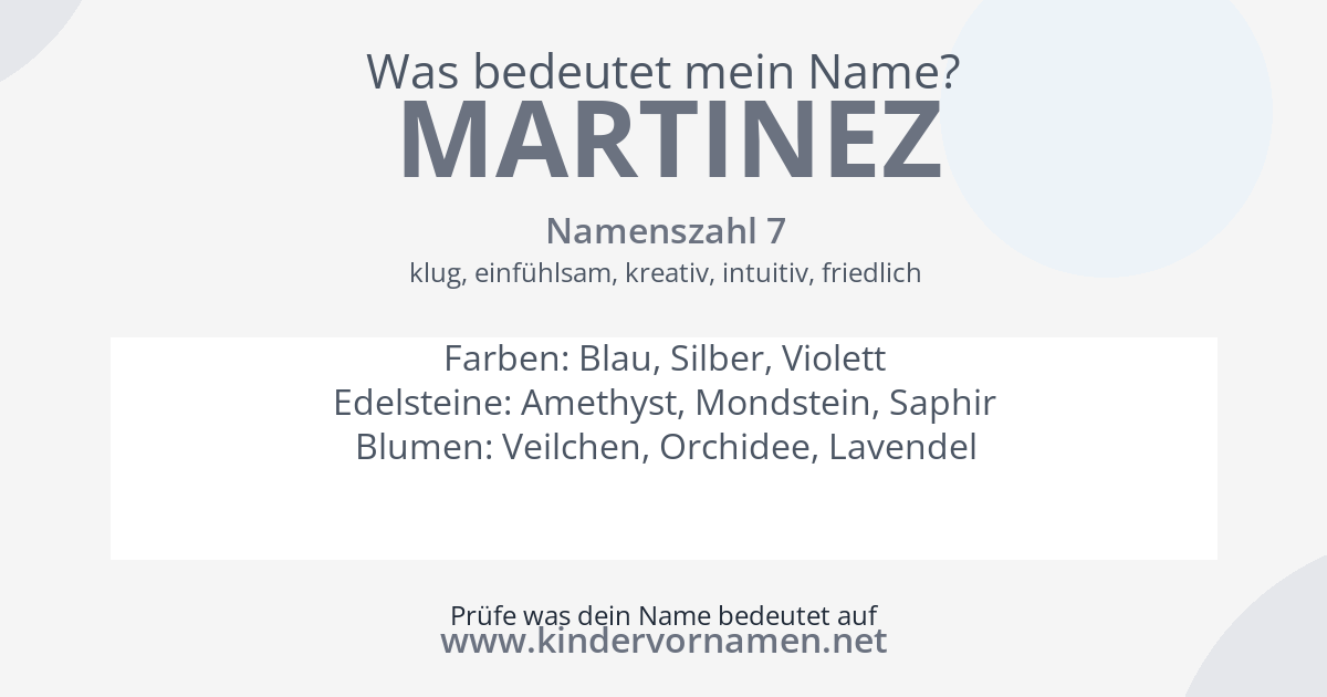 Was bedeutet der Name Martinez?
