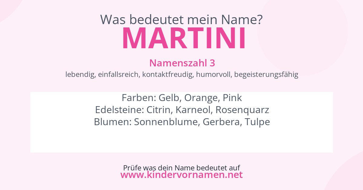 Was bedeutet der Name Martini?