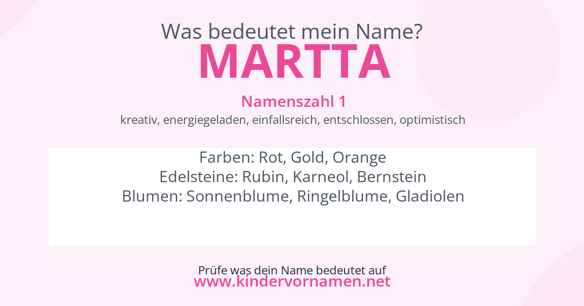 Was bedeutet der Name Martta?