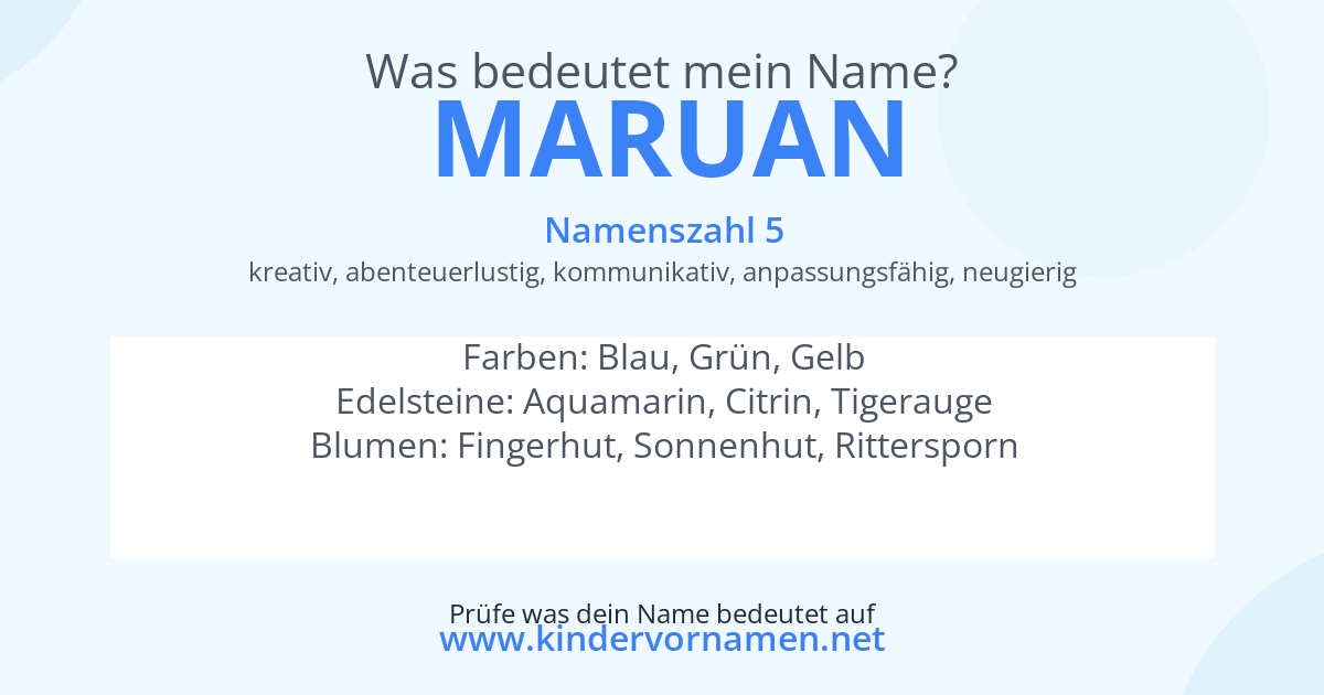 Was bedeutet der Name Maruan?