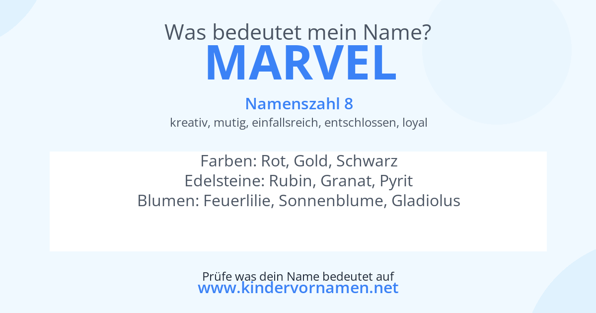 Was bedeutet der Name Marvel?