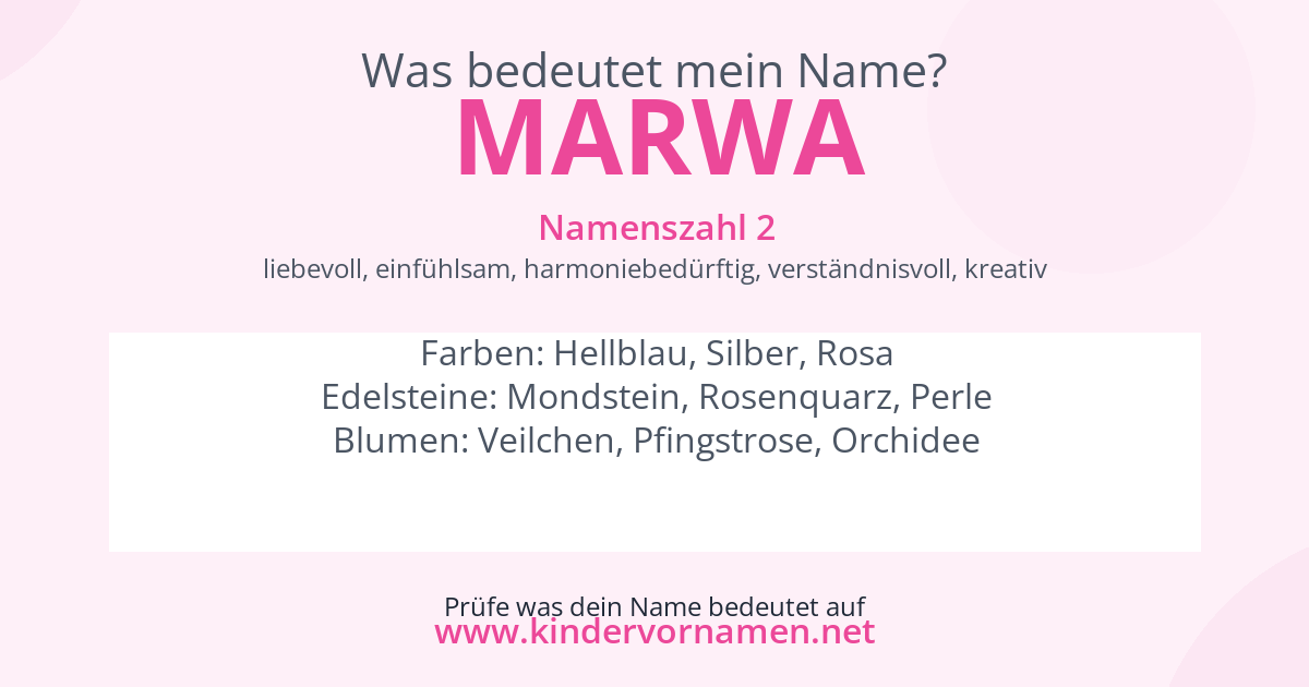 Was bedeutet der Name Marwa?