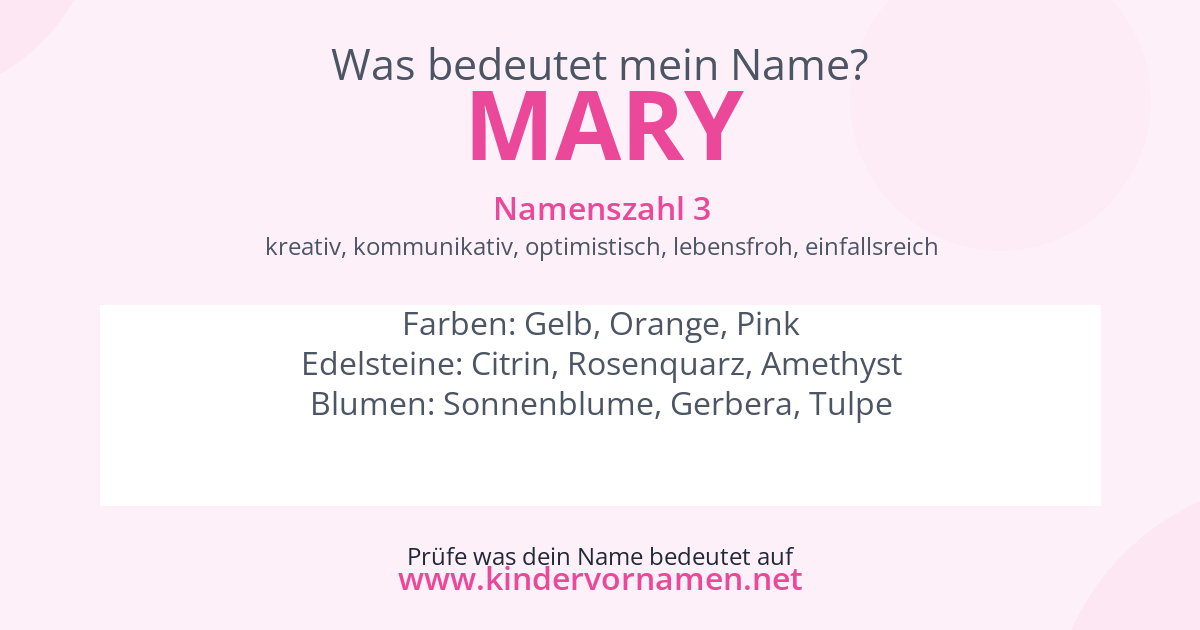 Was bedeutet der Name Mary?