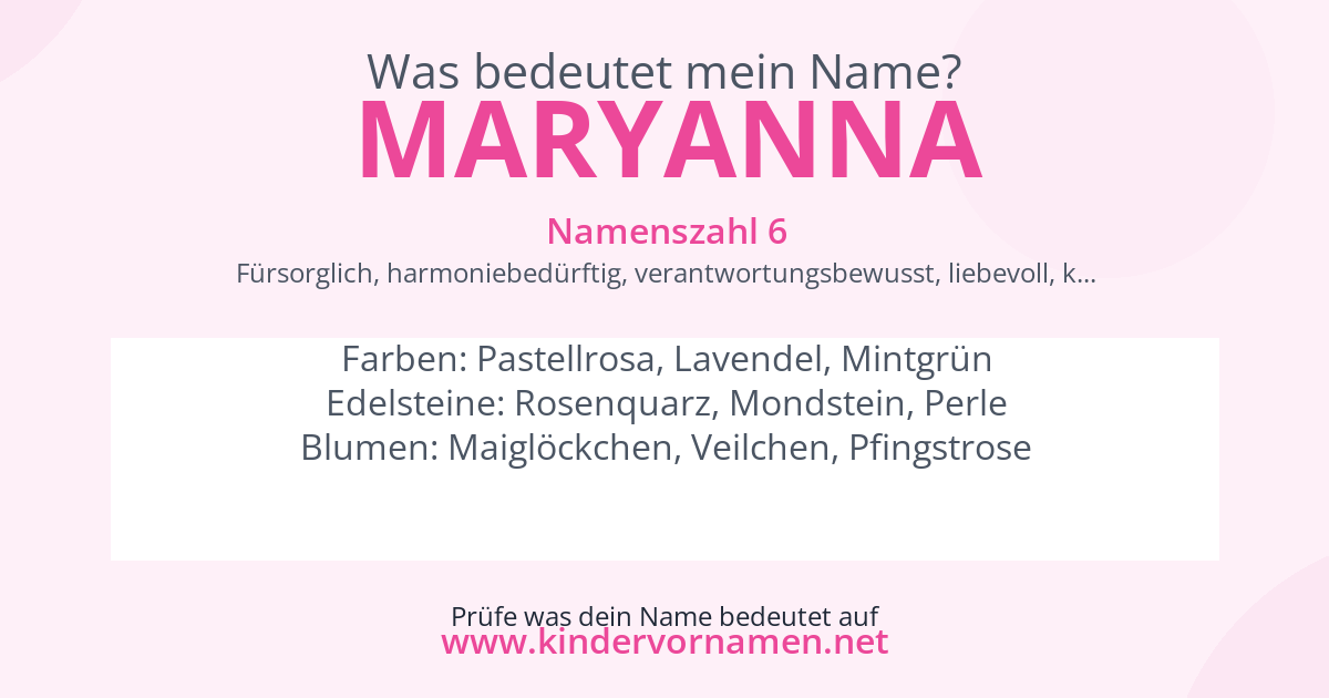 Was bedeutet der Name Maryanna?