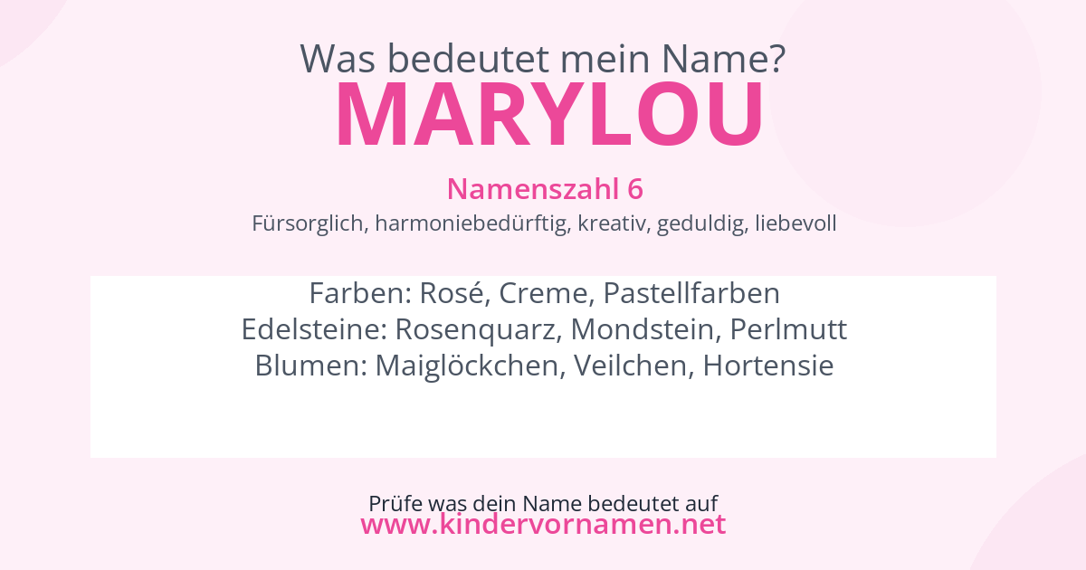 Was bedeutet der Name Marylou?