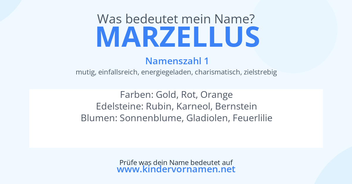 Was bedeutet der Name Marzellus?