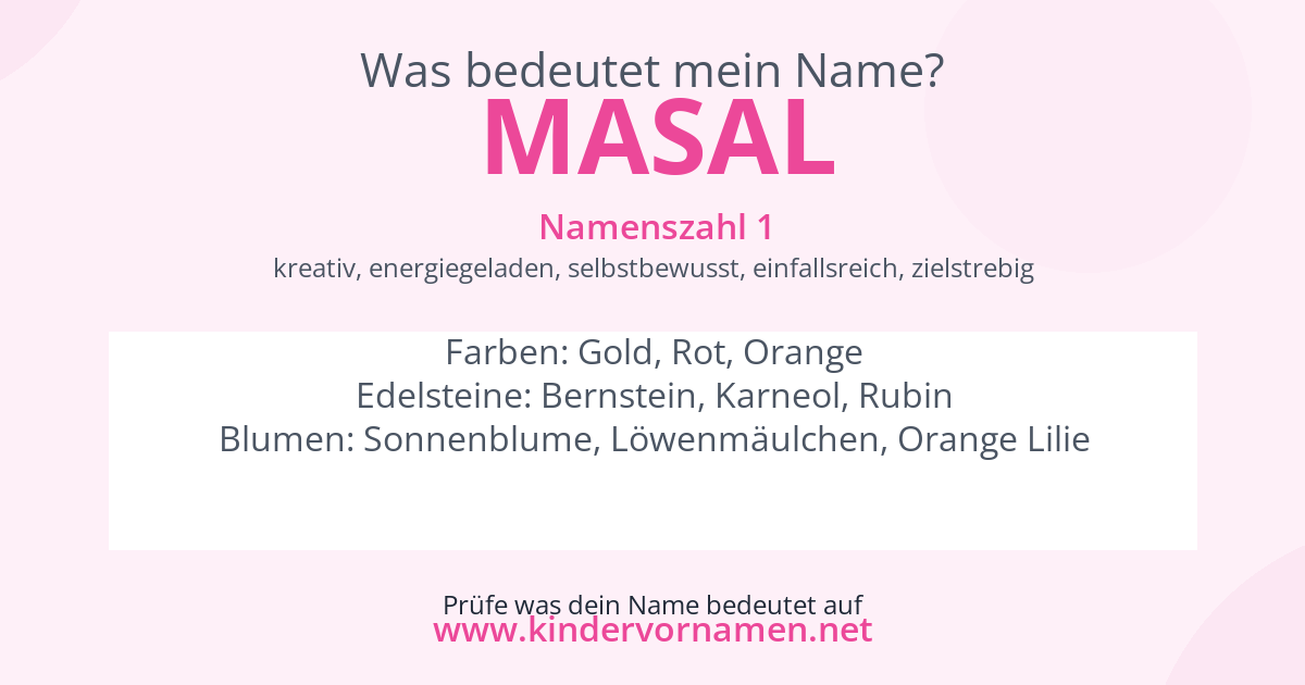 Was bedeutet der Name Masal?