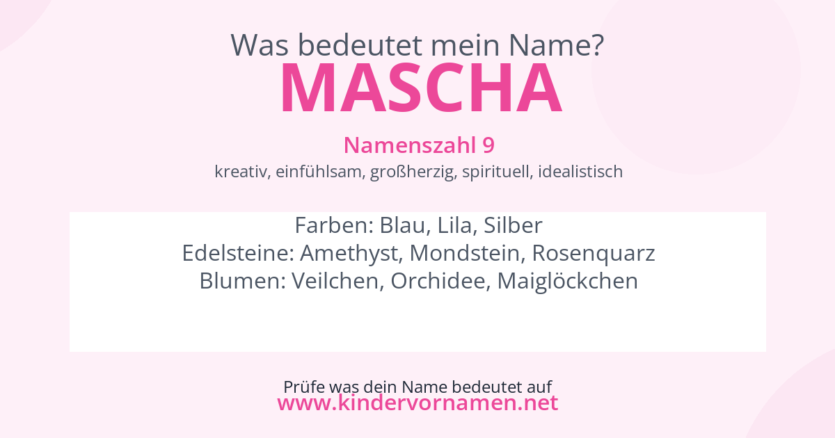 Was bedeutet der Name Mascha?