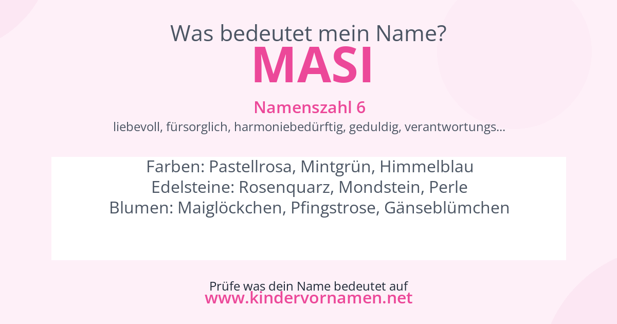 Was bedeutet der Name Masi?