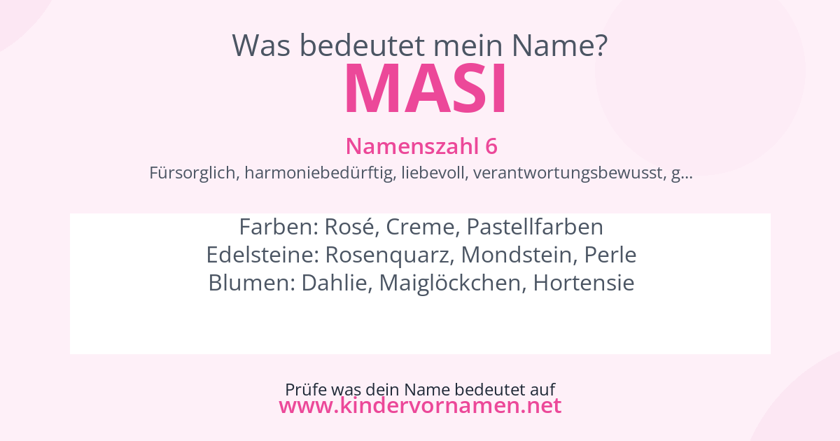 Was bedeutet der Name Masi?