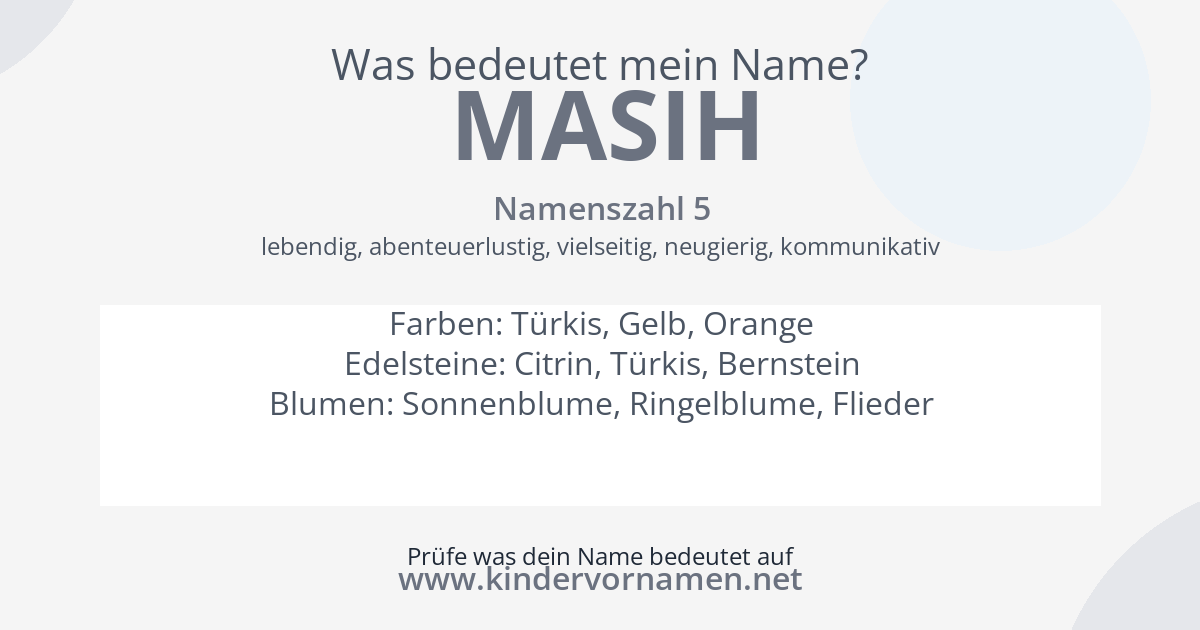 Was bedeutet der Name Masih?