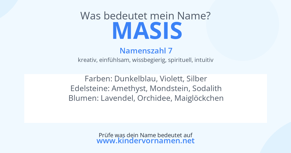 Was bedeutet der Name Masis?