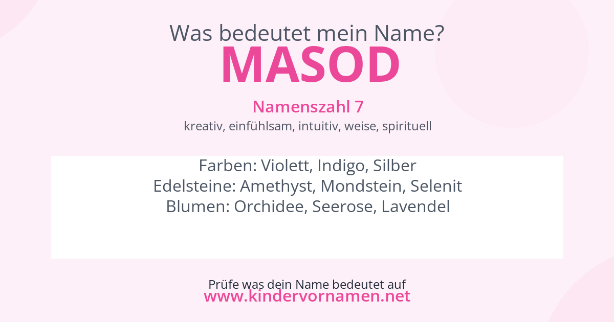 Was bedeutet der Name Masod?