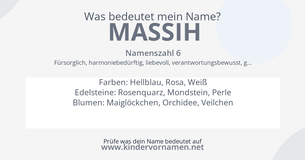 Was bedeutet der Name Massih?