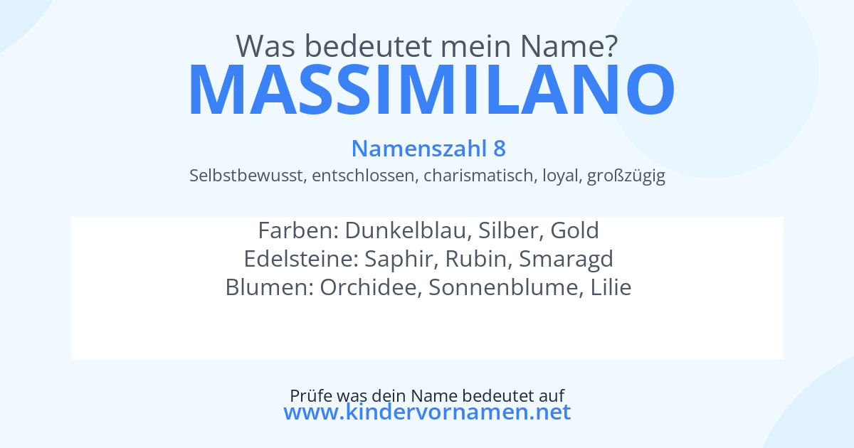 Was bedeutet der Name Massimilano?