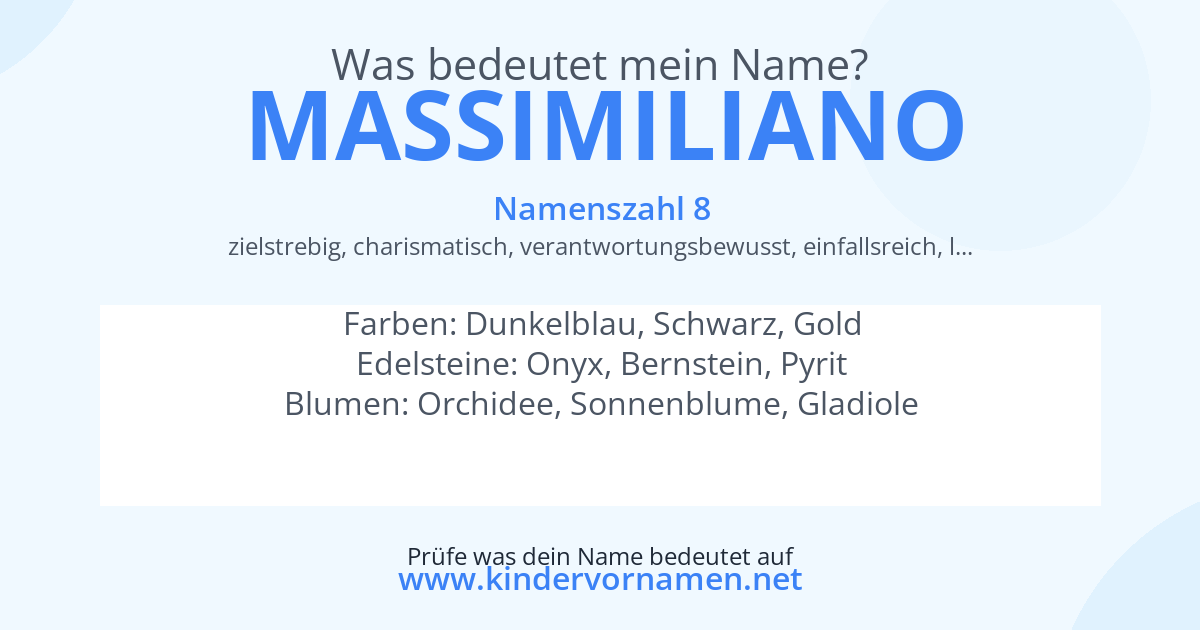 Was bedeutet der Name Massimiliano?