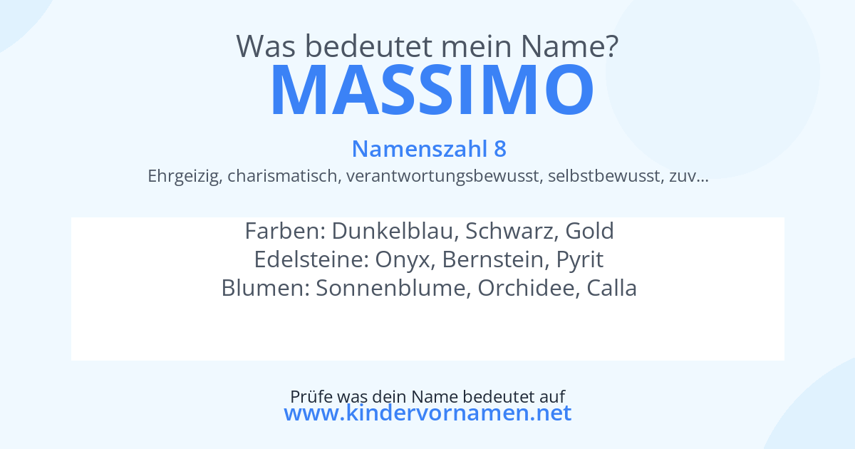 Was bedeutet der Name Massimo?
