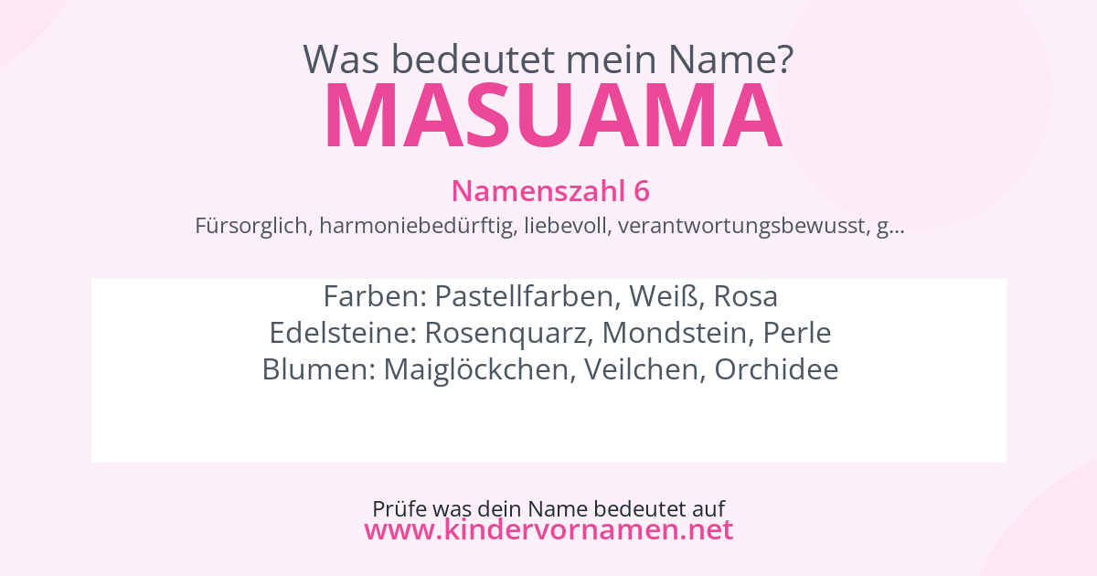 Was bedeutet der Name Masuama?