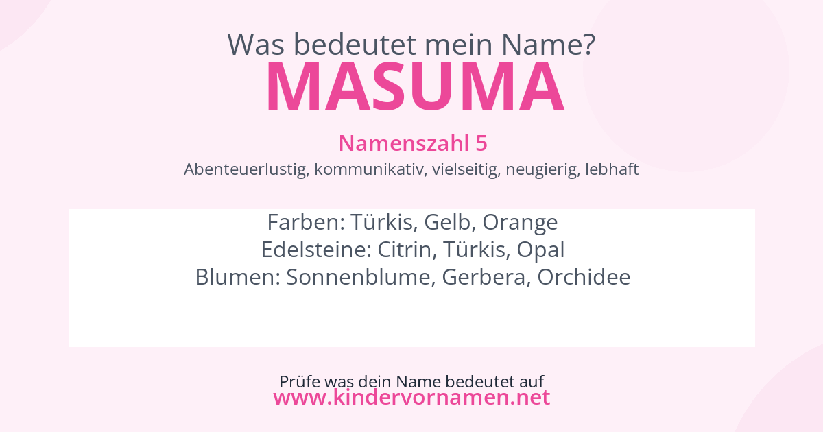 Was bedeutet der Name Masuma?