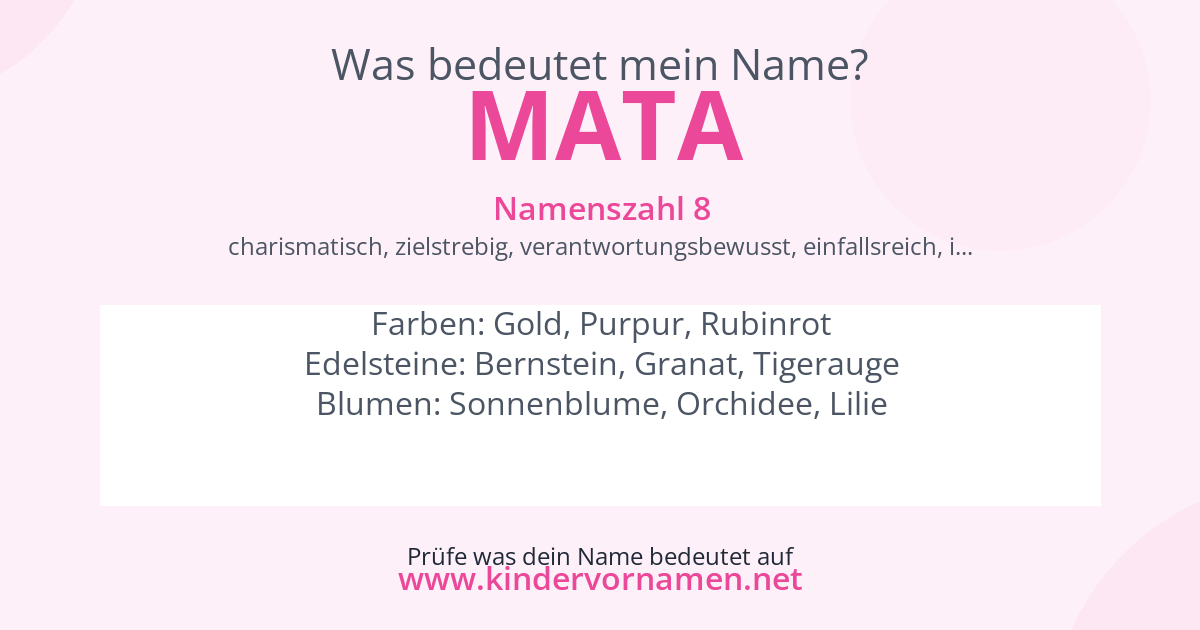 Was bedeutet der Name Mata?