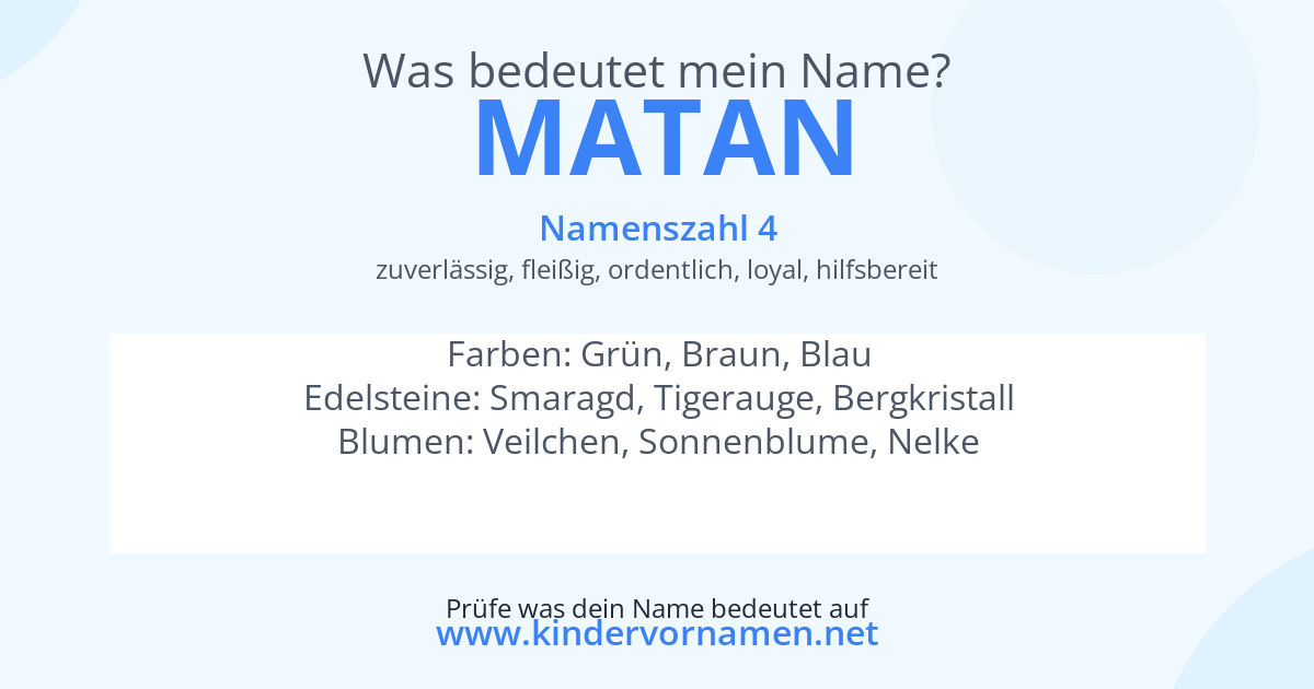 Was bedeutet der Name Matan?