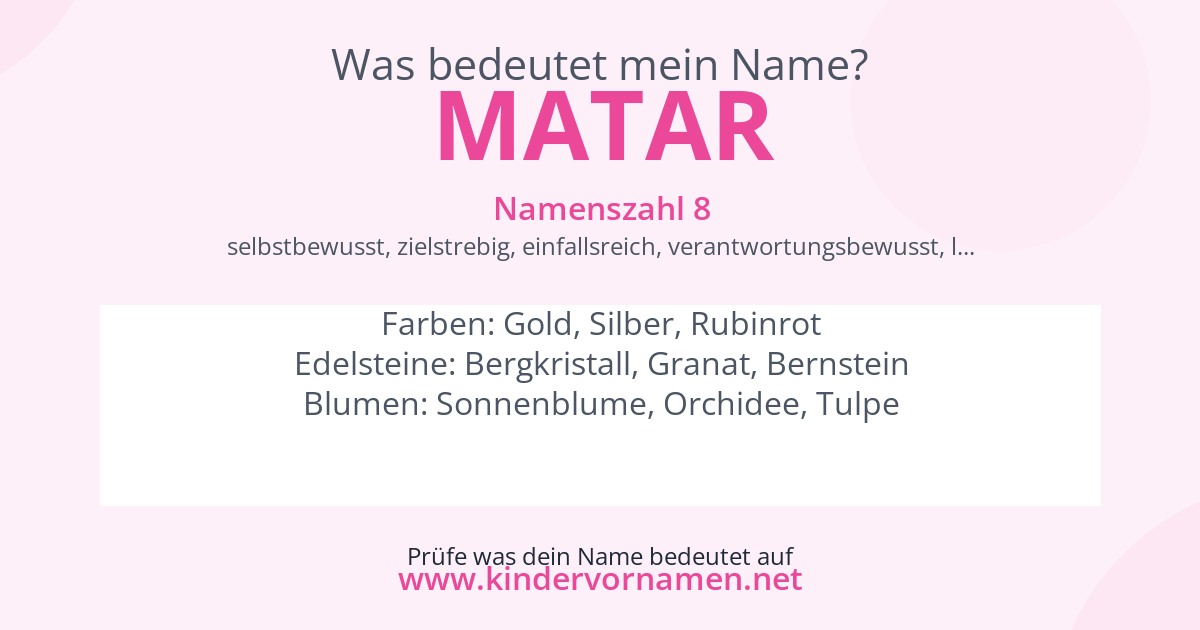 Was bedeutet der Name Matar?