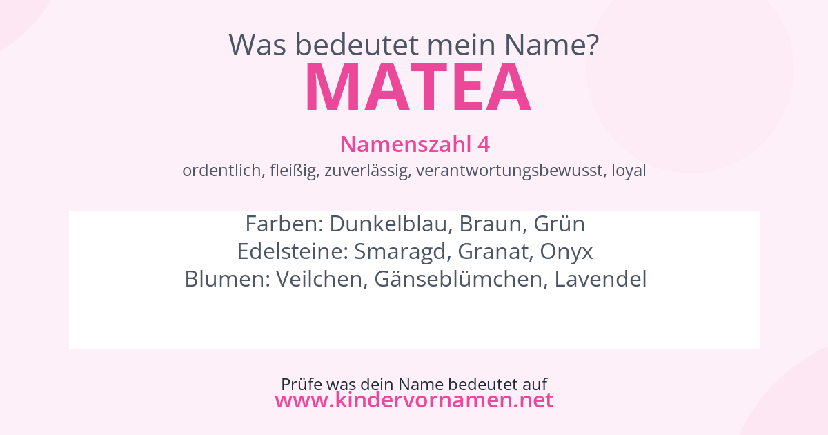 Was bedeutet der Name Matea?
