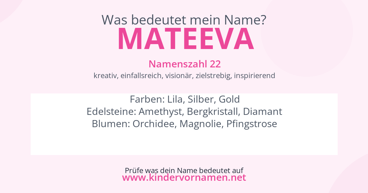 Was bedeutet der Name Mateeva?