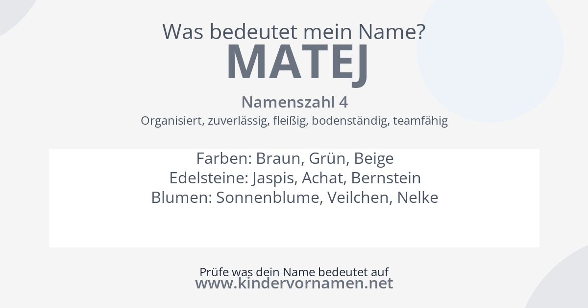 Was bedeutet der Name Matej?