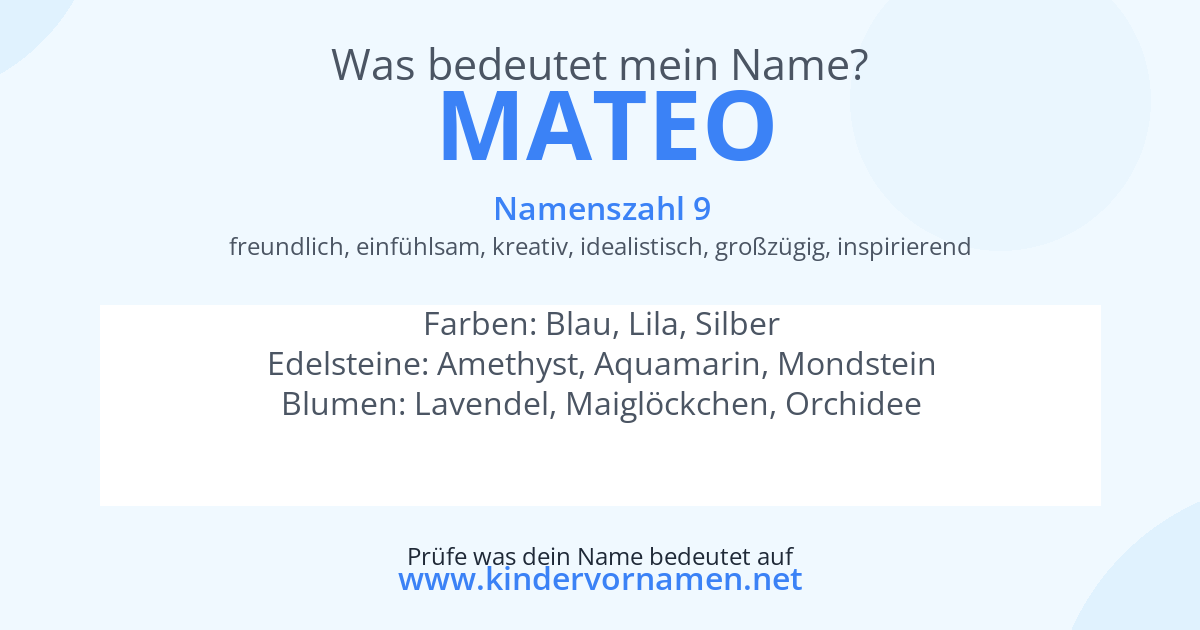 Was bedeutet der Name Mateo?