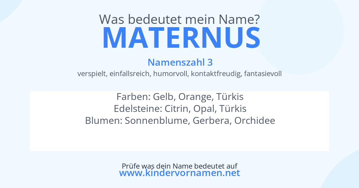 Was bedeutet der Name Maternus?