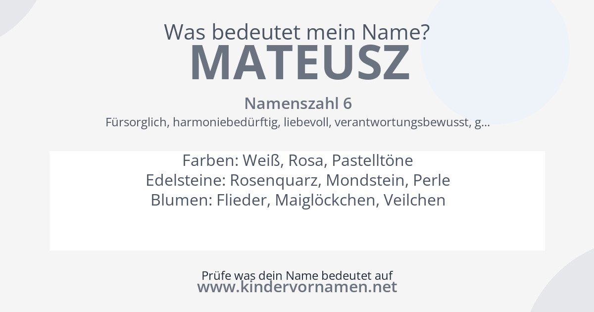 Was bedeutet der Name Mateusz?