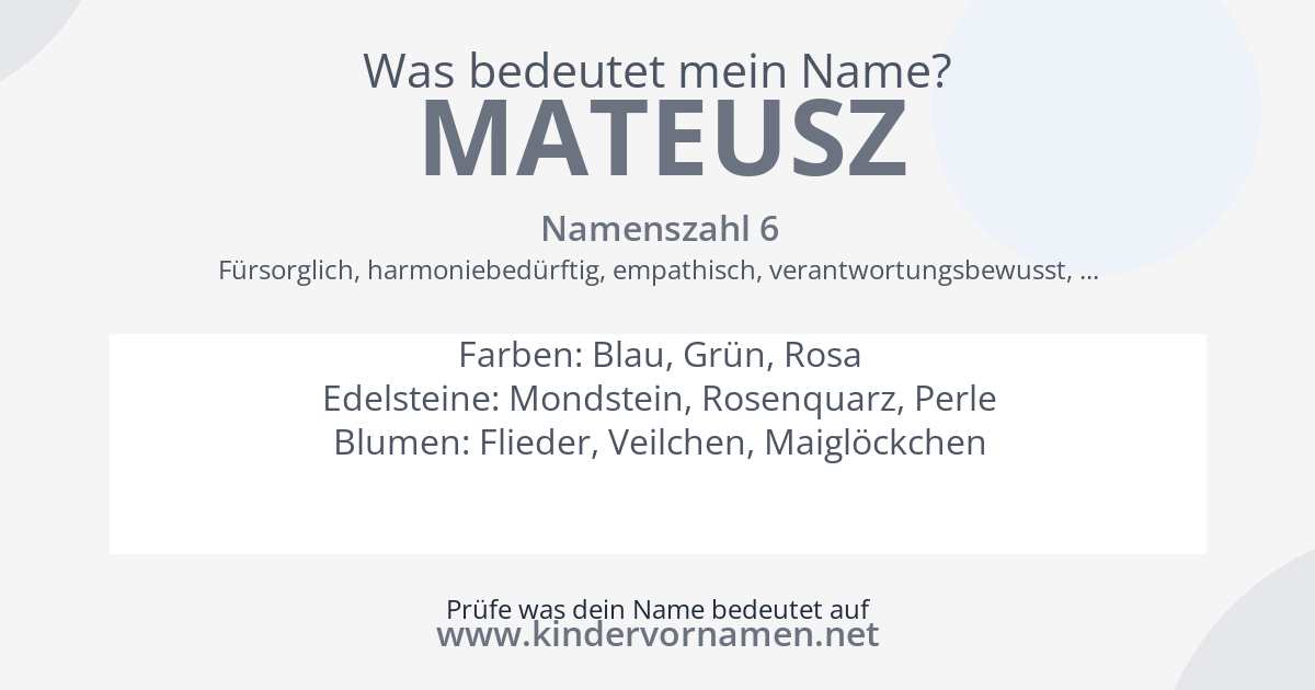 Was bedeutet der Name Mateusz?