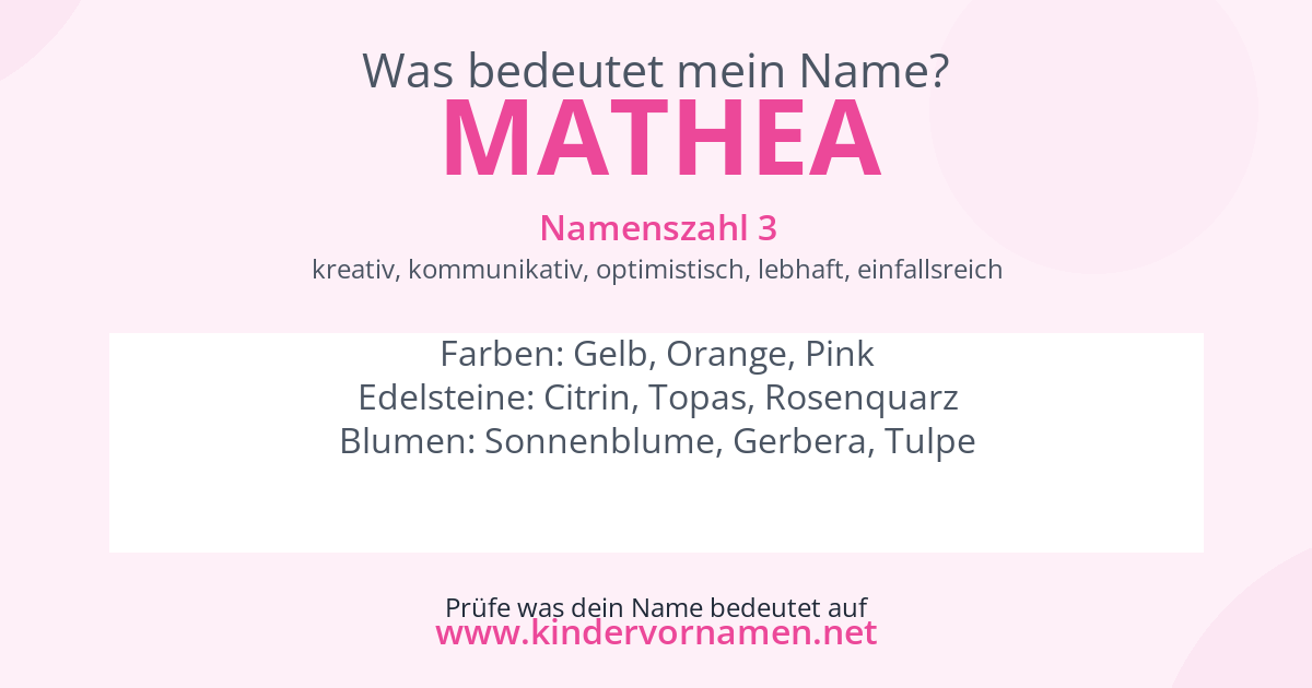 Was bedeutet der Name Mathea?