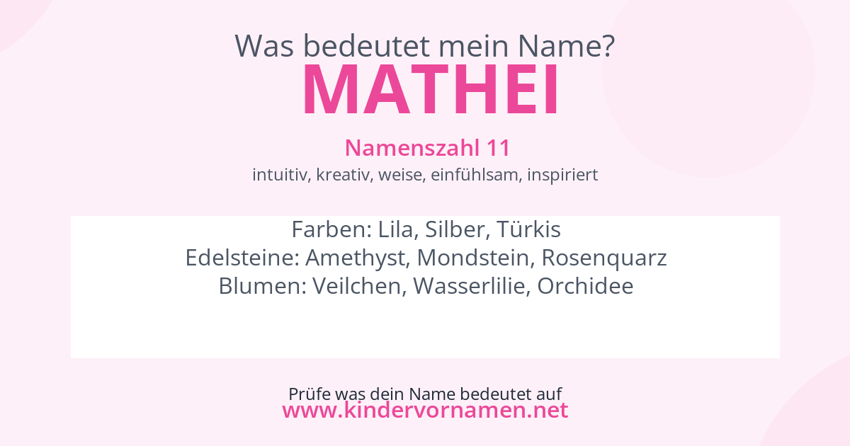 Was bedeutet der Name Mathei?