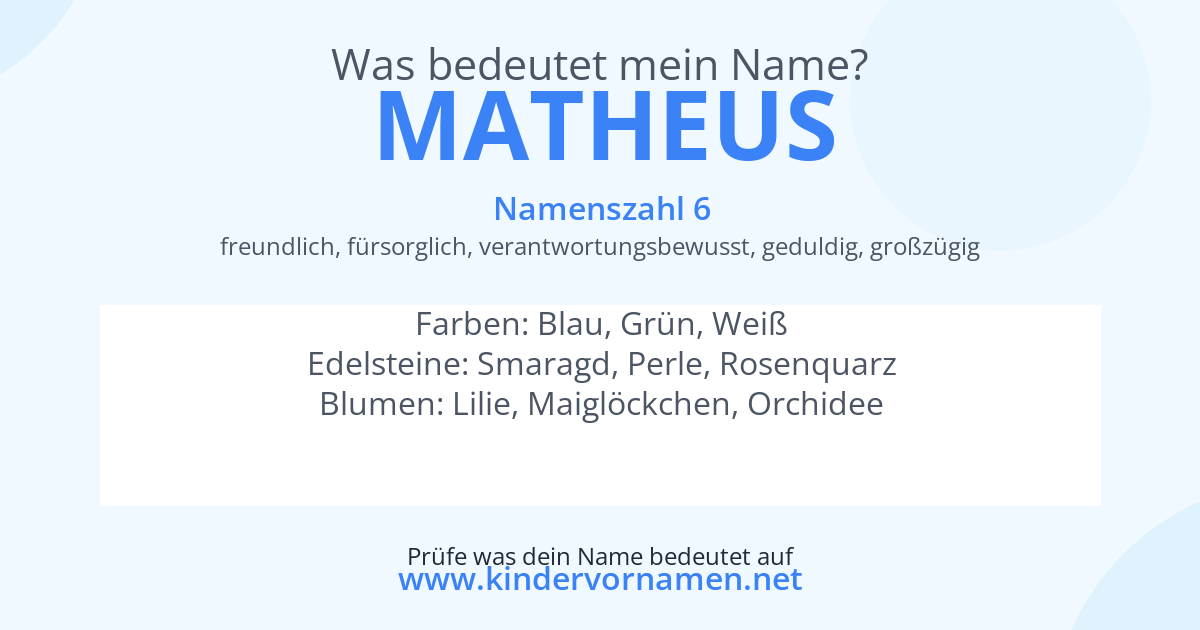 Was bedeutet der Name Matheus?