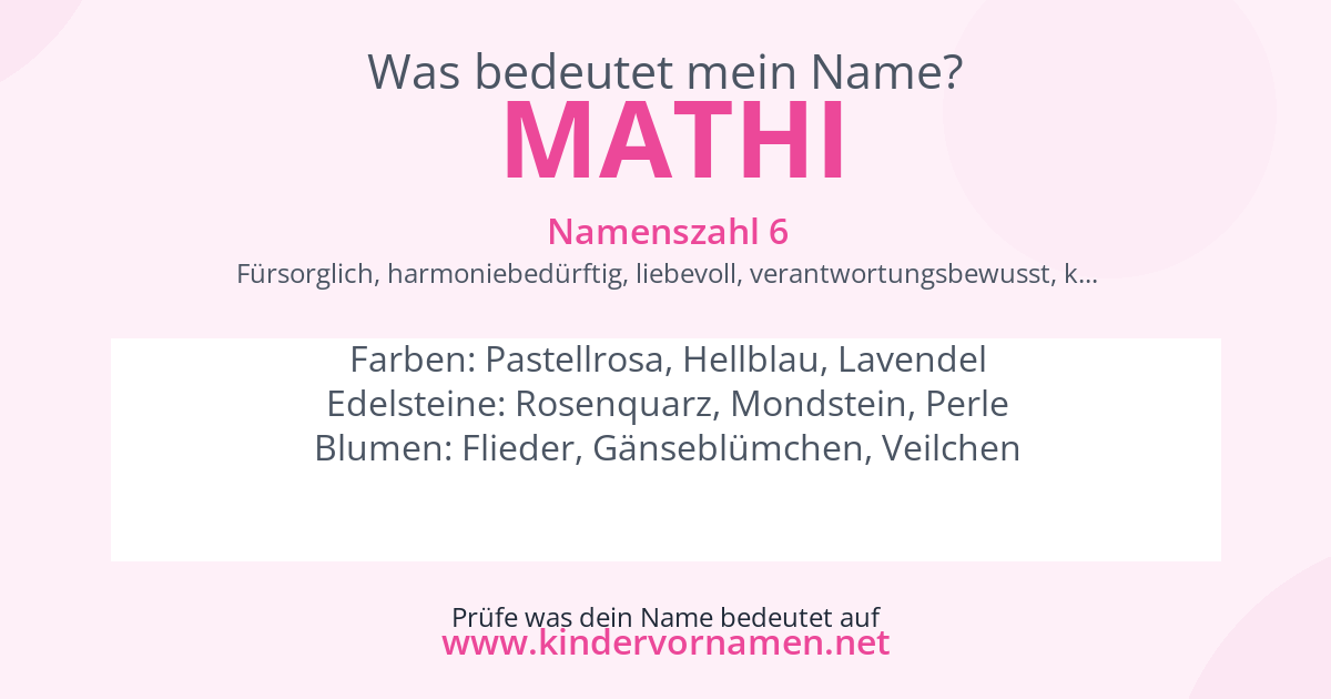 Was bedeutet der Name Mathi?