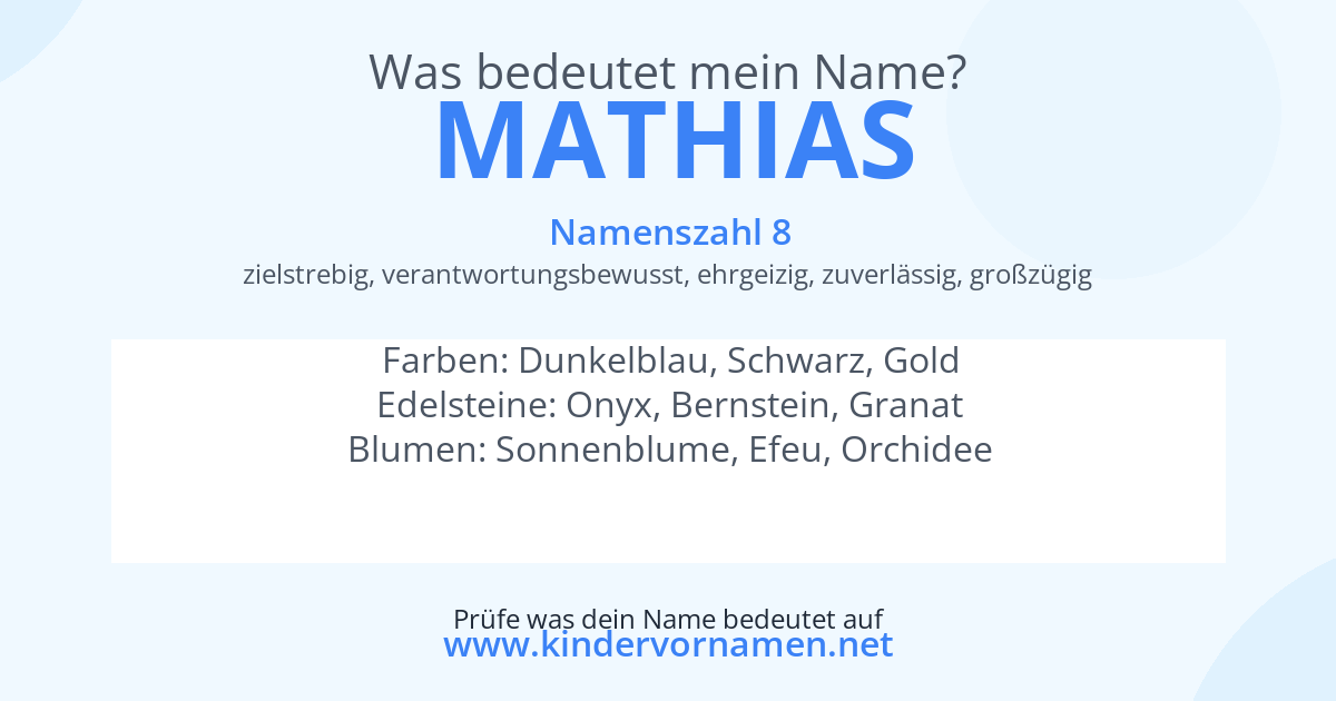 Was bedeutet der Name Mathias?